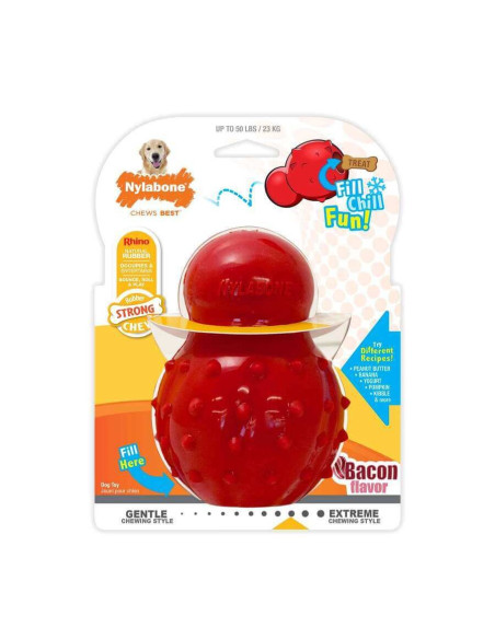 NYLABONE STRONG CHEW CONO 3 EN 1: RELLENABLE CONGELABLE SABOR TOCINO(TALLA L)