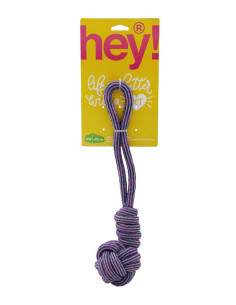 HEY! PERRO MAXI CUERDA BOLA MANILLA MORADO 38X8 CM