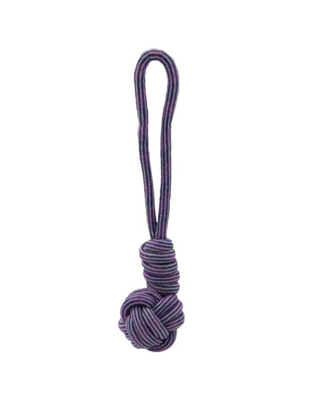 HEY! PERRO MAXI CUERDA BOLA MANILLA MORADO 38X8 CM