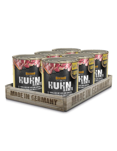 BELCANDO LATAS POLLO CON PATO MIJO ZANAHORIA 800 GR X 6 UNID