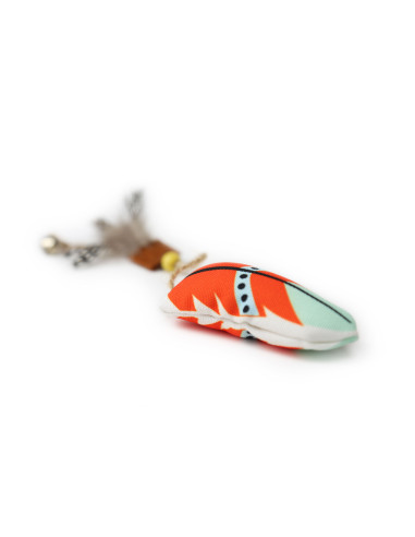 BRNX JUGUETE GATO MAXI PLUMA BOHO NARANJA 28 CM