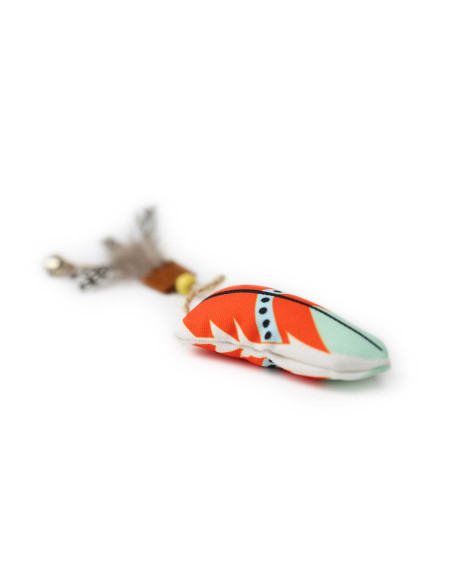 BRNX JUGUETE GATO MAXI PLUMA BOHO NARANJA 28 CM