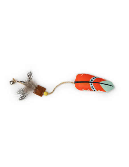 BRNX JUGUETE GATO MAXI PLUMA BOHO NARANJA 28 CM