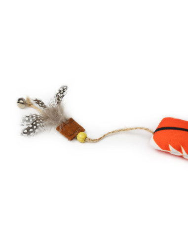 BRNX JUGUETE GATO MAXI PLUMA BOHO NARANJA 28 CM