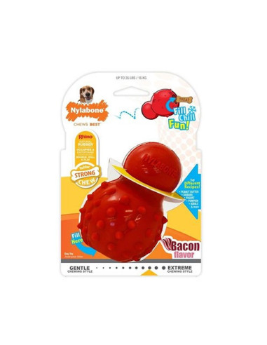 NYLABONE STRONG CHEW CONO 3 EN 1 RELLENABLE CONGELABLE SABOR TOCINO TALLA M
