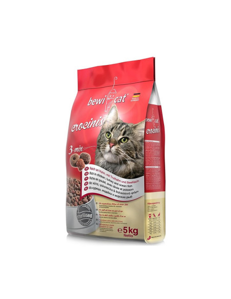 BEWICAT CROCINIS 3 MIX (POLLO, PAVO, PESCADO) 5 KG