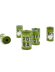 POOPA BAG! PACK 100 ROLLOS DE 15 BOLSAS 33X23 CM 2