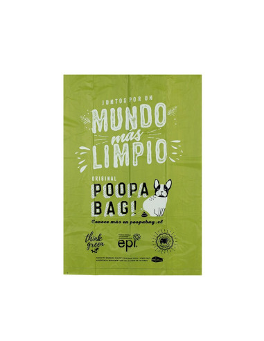 POOPA BAG! PACK 100 ROLLOS DE 15 BOLSAS 33X23 CM