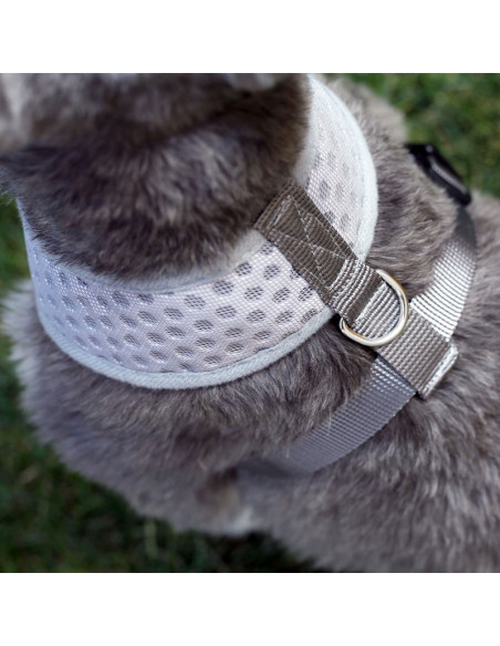 HEY! ARNÉS GRIS OUTDOOR RESPIRABLE PARA MASCOTAS TALLA M