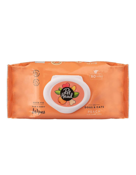 PET HEAD QUICK FIX TOALLITAS HÚMEDAS 80 TOALLITAS