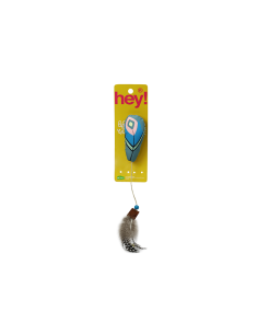 HEY! JUGUETE GATO MAXI PLUMA CELESTE CATNIP 28x4 CM