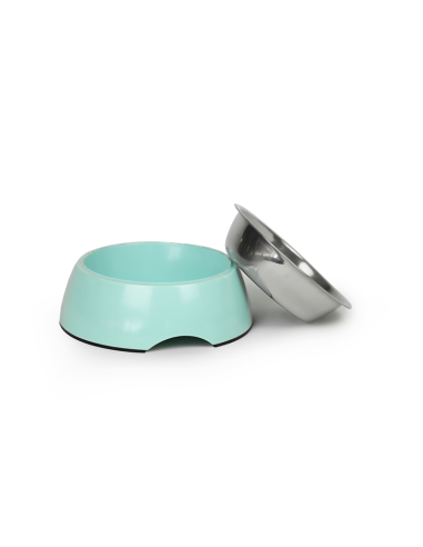 BRNX PLATO MELAMINA + INOX CELESTE M 17 CM