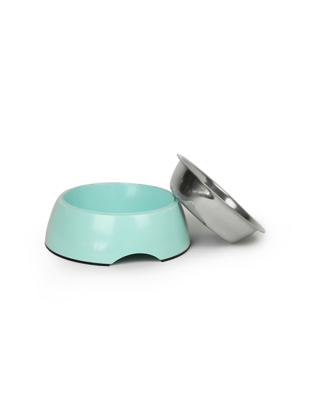 BRNX PLATO MELAMINA + INOX CELESTE M 17 CM