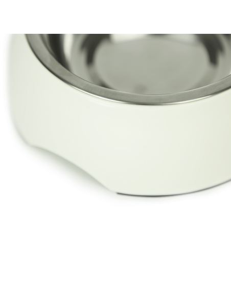 BRNX PLATO MELAMINA + INOX BLANCO L 23 CM