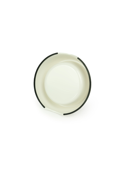 BRNX PLATO MELAMINA + INOX BLANCO L 23 CM
