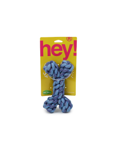 HEY! JUGUETE CUERDA HUESO AZUL 18X10 CM