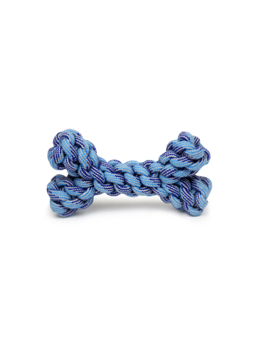 HEY! JUGUETE CUERDA HUESO AZUL 18X10 CM