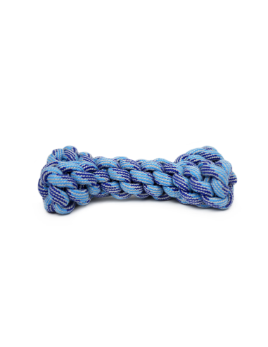 HEY! JUGUETE CUERDA HUESO AZUL 18X10 CM