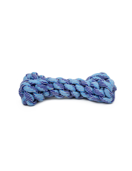 HEY! JUGUETE CUERDA HUESO AZUL 18X10 CM