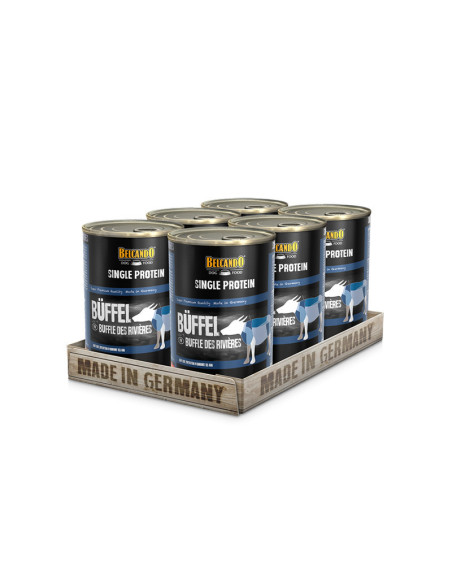 BELCANDO LATAS SINGLE PROTEIN BUFALO DE AGUA 400 GR X 6 UNID