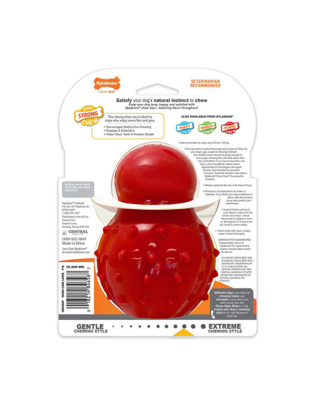 NYLABONE STRONG CHEW CONO 3 EN 1: RELLENABLE CONGELABLE SABOR TOCINO(TALLA L)