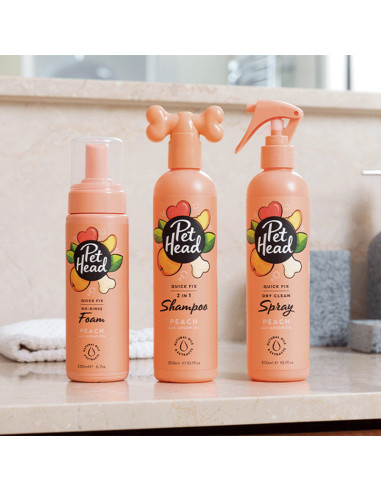 PET HEAD QUICK FIX SHAMPOO EN SECO DE DURAZNO 200 ML
