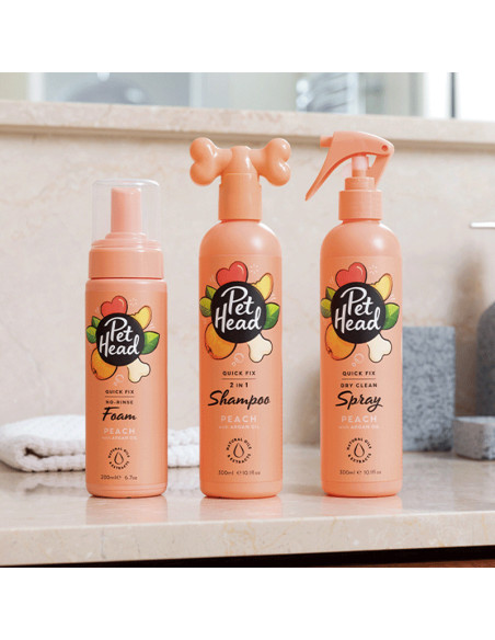 PET HEAD QUICK FIX SHAMPOO EN SECO DE DURAZNO 200 ML
