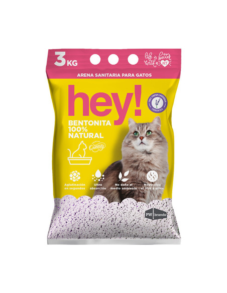 HEY! ARENA 3KG AROMA LAVANDA MANGA 6 UNIDADES