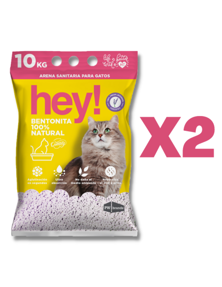 HEY! ARENA 10KG AROMA LAVANDA MANGA 2 UNIDADES