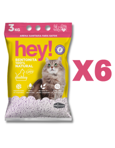 HEY! ARENA 3KG AROMA LAVANDA MANGA 6 UNIDADES