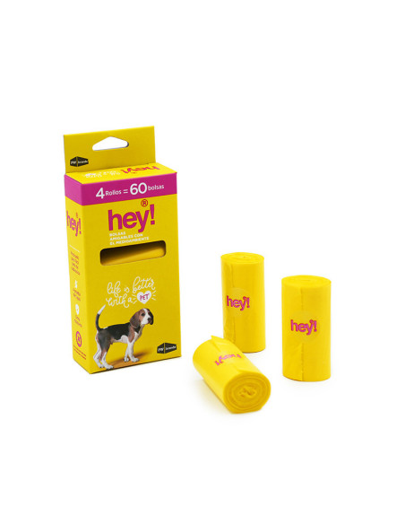 HEY!  CAJA 4 ROLLOS DE 15 BOLSAS 33X23 CM