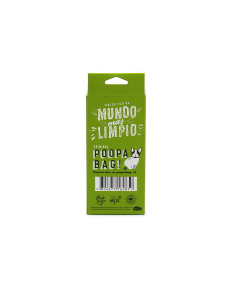 POOPA BAG! CAJA 4 ROLLOS DE 15 BOLSAS 33X23 CM