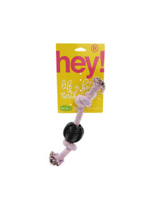 HEY! JUGUETE CUERDA CON NUDOS Y PELOTA PERROS 30CM