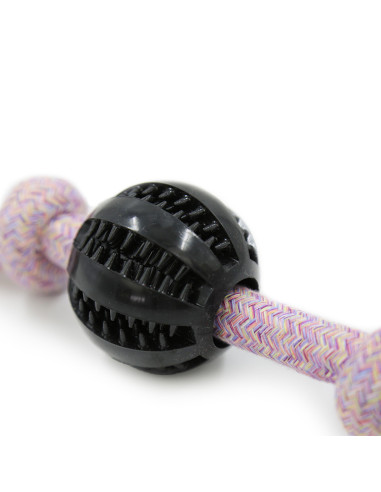HEY! JUGUETE CUERDA CON NUDOS Y PELOTA PERROS 30CM