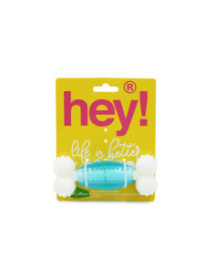 HEY! JUGUETE HUESO NYLON BLANCO/CELESTE 12,3X5X3,3 CM