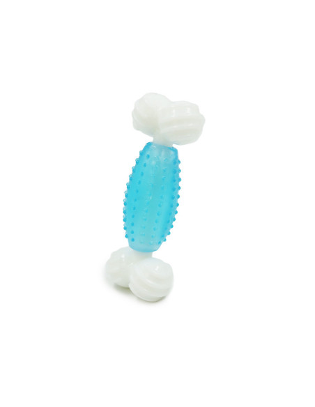 HEY! JUGUETE HUESO NYLON BLANCO/CELESTE 12,3X5X3,3 CM