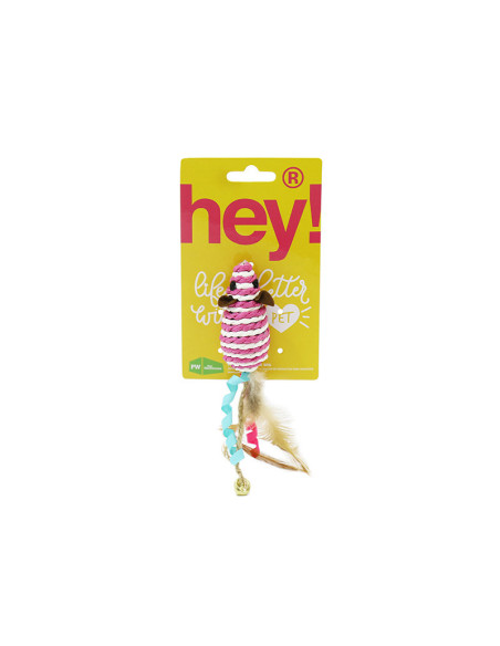 Hey! JUGUETE PARA GATOS RATÓN RAYADO 3,3 x 19 CM