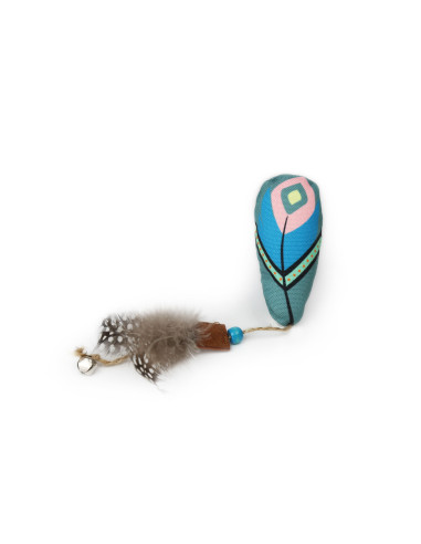 HEY! JUGUETE GATO MAXI PLUMA CELESTE CATNIP 28x4 CM