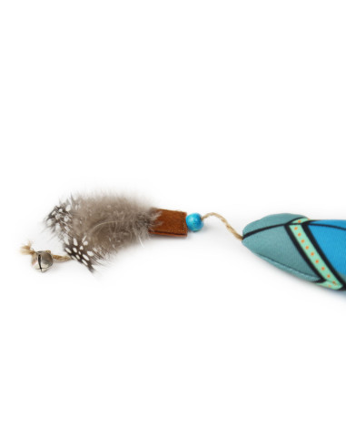 HEY! JUGUETE GATO MAXI PLUMA CELESTE CATNIP 28x4 CM