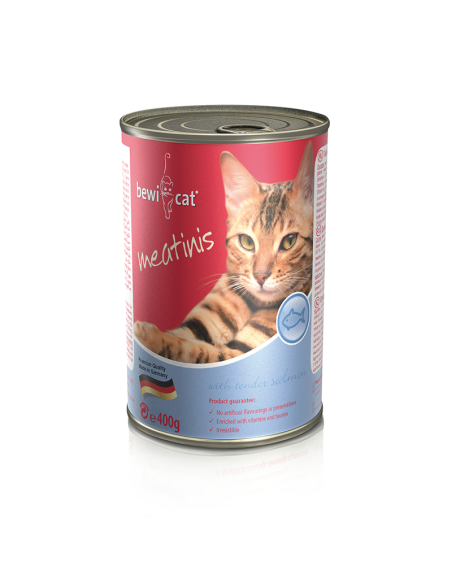 BEWICAT LATAS MEATINIS RICO EN SALMON 400 GR X 6 UNID