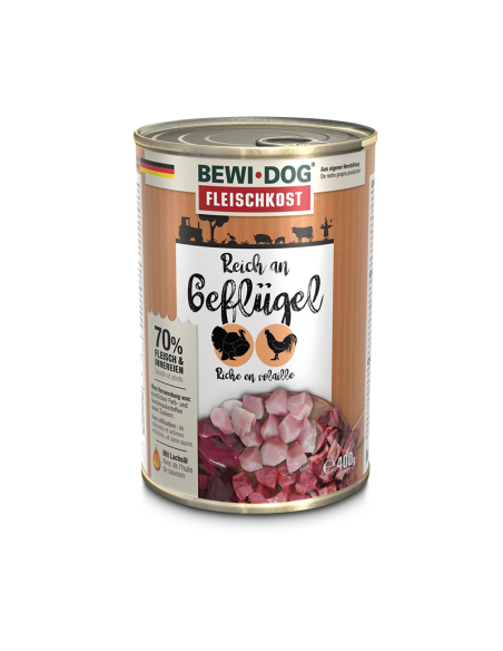 BEWIDOG DISPLAY LATAS RICO EN AVE 400 GR X 6 UNID