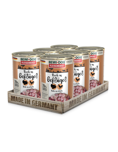 BEWIDOG DISPLAY LATAS RICO EN AVE 400 GR X 6 UNID