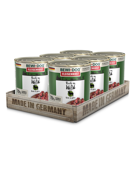 BEWIDOG DISPLAY LATAS RICO EN VENADO 800 GR X 6 UNID