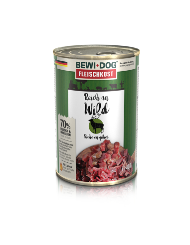 BEWIDOG DISPLAY LATAS RICO EN VENADO 400 GR X 6 UNID