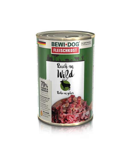 BEWIDOG DISPLAY LATAS RICO EN VENADO 400 GR X 6 UNID