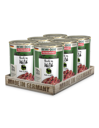BEWIDOG DISPLAY LATAS RICO EN VENADO 400 GR X 6 UNID