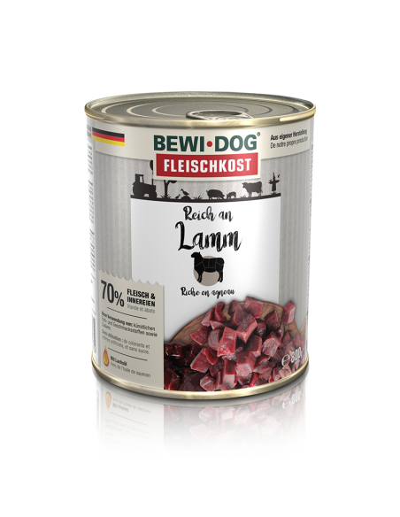 BEWIDOG DISPLAY LATAS RICO EN CORDERO 800 GR X 6 UNID