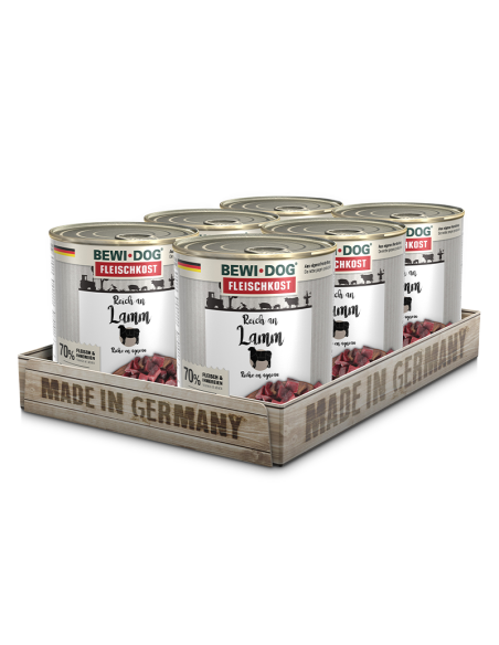 BEWIDOG DISPLAY LATAS RICO EN CORDERO 800 GR X 6 UNID
