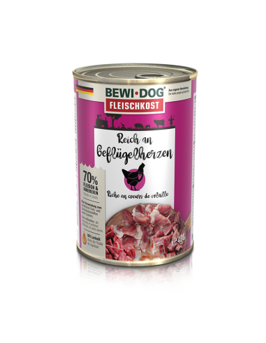 BEWIDOG DISPLAY LATAS RICO EN CORAZON 400 GR X 6 UNID