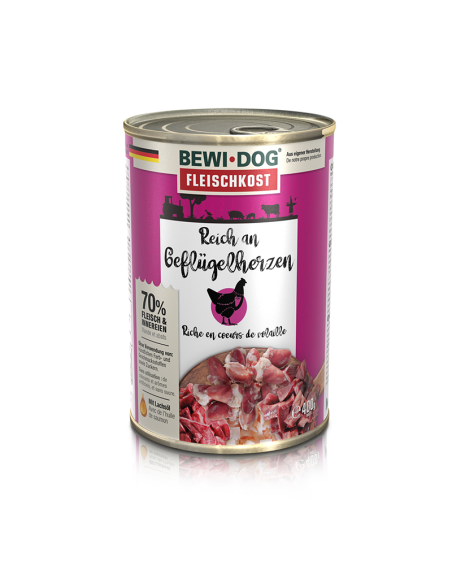 BEWIDOG DISPLAY LATAS RICO EN CORAZON 400 GR X 6 UNID
